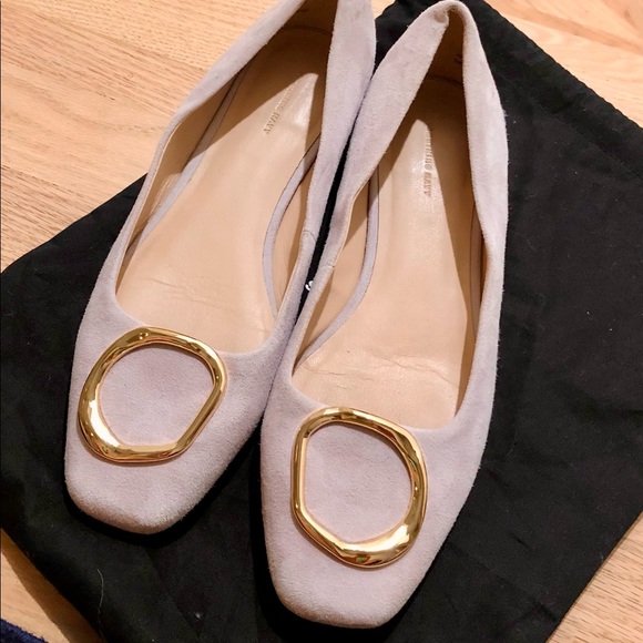 SOMETHING NAVY | S/N | 6.5 | Lavender | Purple | Flats | Gold Buckle | Suede - Picture 2 of 5